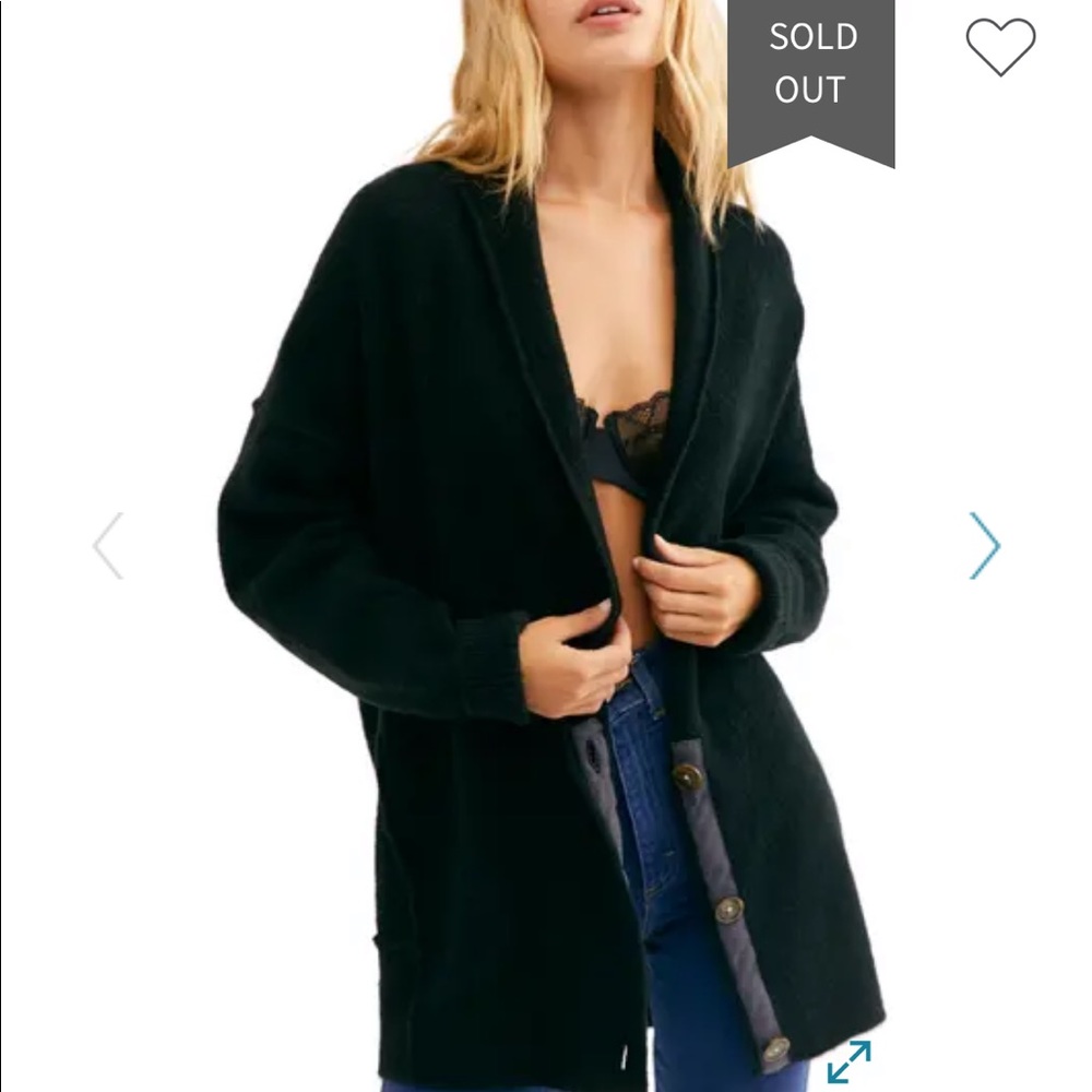 NWT! Free People Eucalyptus Cardigan Black XS!!!